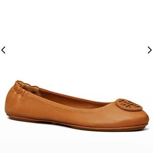 Tory Burch Minnie Leather Logo Travel Ballet Flat